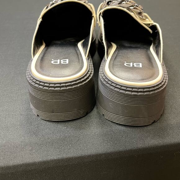 BP New Tristan Chunky Cream Faux Leather Chain Loafer 9M NWOB - Picture 2 of 11